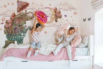 Muur stickers 100x138 Een magisch dierenland in een pasteltekening