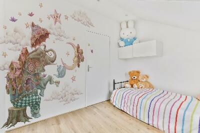 Muur stickers 100x138 Een magisch dierenland in een pasteltekening