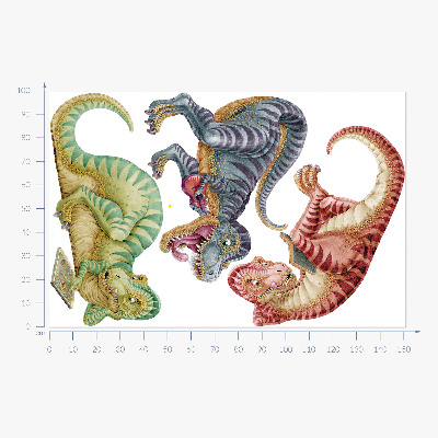 Muur stickers 100x152 Kleurrijke dinosaurussen in pastelstijl