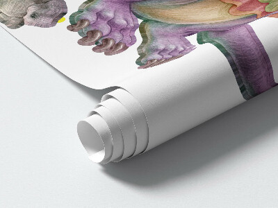 Muur stickers 100x122 Een sprookjesachtige familie van kleurrijke draken in pasteltinten