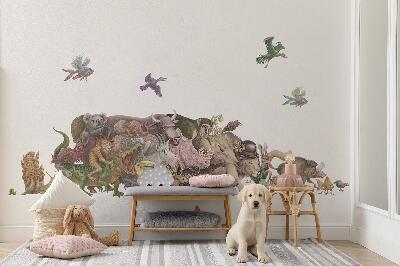 Muur stickers 100x173 Magische dieren in pasteltekeningen