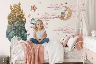 Muurstickers 130x168 Dierenfantasieën in tekenfilmvorm