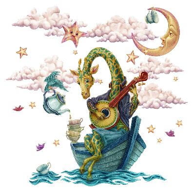 Muurstickers 130x178 Het dierenrijk in een tekenfilmversie