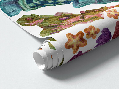 Muurstickers 130x172 Dieren in een cartoonachtige, magische stijl