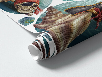 Muurstickers 130x139 Een onderwatersprookje met zeekwallen in de tekening