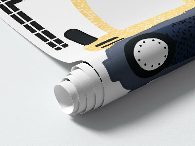 Muurstickers 130x197 Werkvoertuigen in bouwkleuren