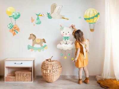 Muurstickers 130x232 Schattige pastelkleurige speeltjes in aquarelstijl