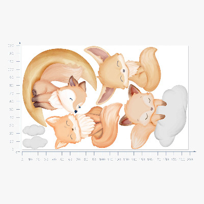 Muurstickers 130x208 Schattige aquareldieren in hemelse stijl