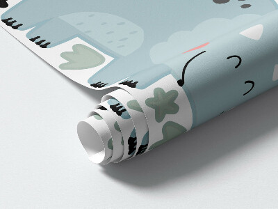 Muurstickers 130x192 Dinosaurussen omringd door pastelkleurige vegetatie