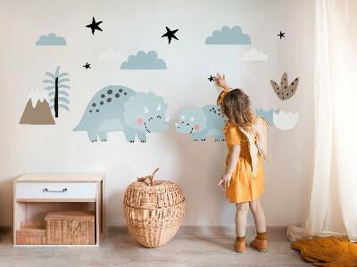 Muurstickers 130x220 Dinosaurussen in pastelkleurige vegetatie