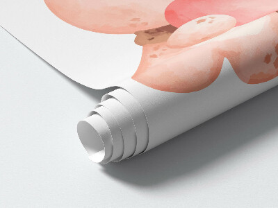 Muurstickers 130x179 Schattige konijntjes in een pastelkleurige familie