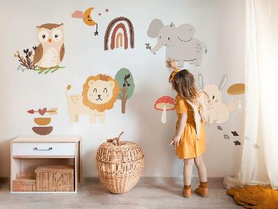 Muurstickers 130x237 Een charmant boho-dierenpatroon