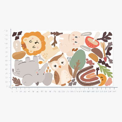 Muurstickers 130x237 Een charmant boho-dierenpatroon