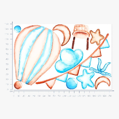 Muurstickers 130x194 Pastel boho-accenten in een aquarelversie