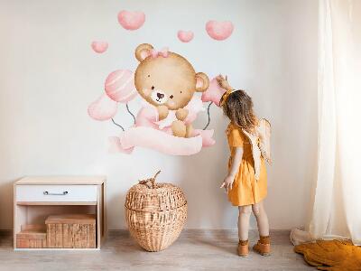 Muurstickers 130x194 Een schattige teddybeer in een delicate aquarelstijl