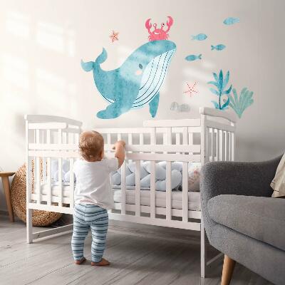 Muurstickers 130x157 Een onderwaterland van aquarelwezens