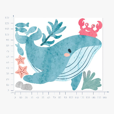 Muurstickers 130x157 Een onderwaterland van aquarelwezens