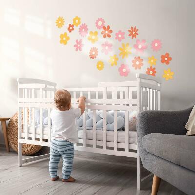 Muurstickers 130x182 Pastelkleurige bloemenaccenten in een vrolijke uitvoering