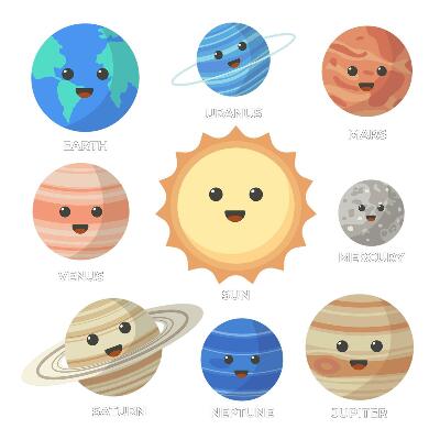 Muurstickers 130x238 Mooie planeten in een kosmische dans
