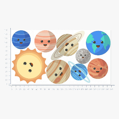 Muurstickers 130x238 Mooie planeten in een kosmische dans