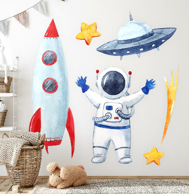 Muurstickers 130x221 Kosmische aquarellen in pasteltinten