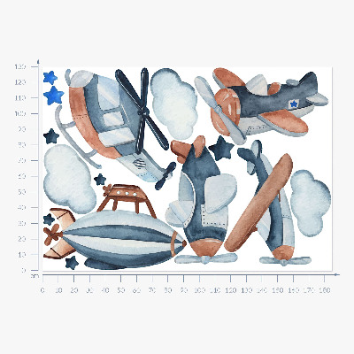 Muurstickers 130x185 Pastel luchttransport aquarel