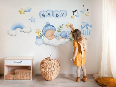 Muurstickers 130x209 Pastelkleurige aquareldecoraties voor een jongen