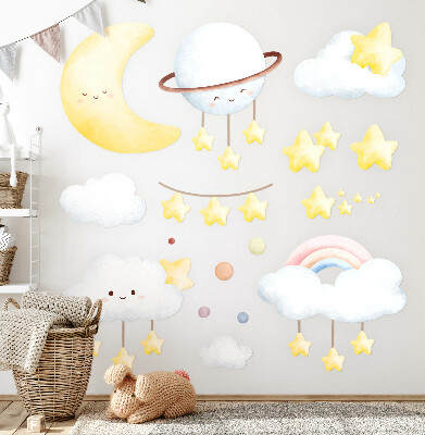 Muurstickers 130x176 Lucht en ruimte in boho-pastelkleuren