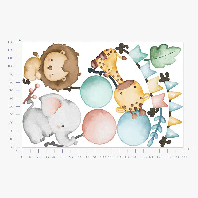 Muurstickers 130x199 Pastelkleurige schattige boho ballondieren