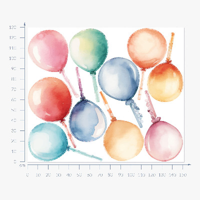 Muurstickers 130x151 Pastelballonnen in een kleurrijke harmonie