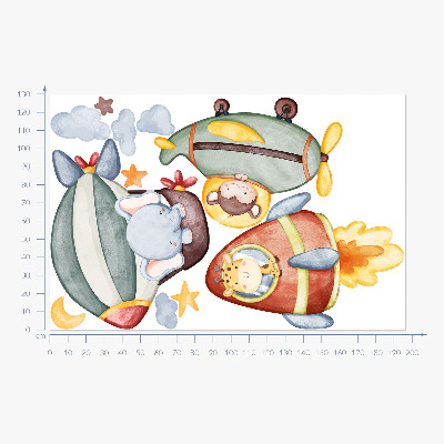 Muurstickers 130x196 Dierenvluchten in aquarelstijl