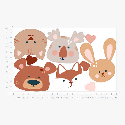 Muurstickers 130x210 Bosdieren in boho pastelharten