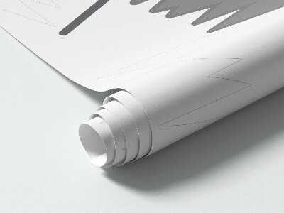 Muurstickers 130x207 Winterse bergtoppen in een illustratief beeld