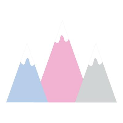 Muurstickers 130x228 Pastelkleurige bergtoppen met besneeuwde toppen