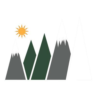 Muurstickers 130x209 Illustratie van met sneeuw bedekte bergtoppen