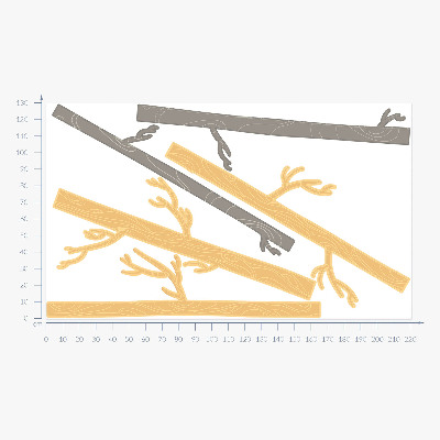 Muurstickers 130x220 Pastelkleurig bos met decoratieve bomen