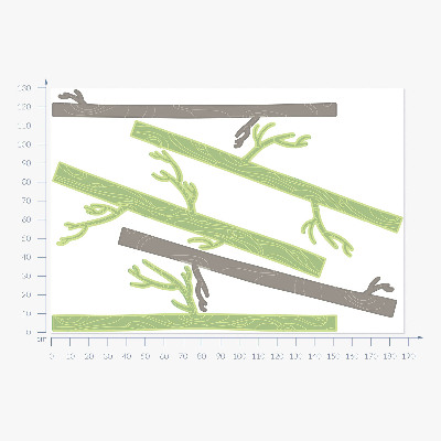 Muurstickers 130x188 Pastelkleurig bos met decoratieve bomen