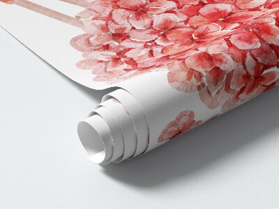 Muurstickers 130x165 Schattige ballondieren in een pastelkleurige lucht