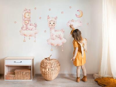 Muurstickers 130x234 Pastelschaapjes op wolken en sterren