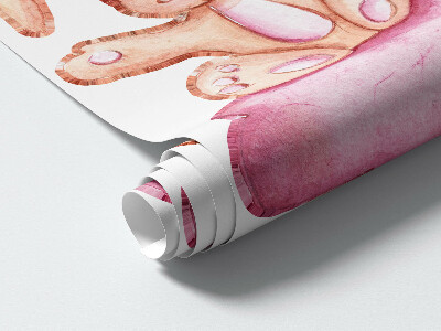 Muurstickers 130x208 Pastelwolken met schapen en konijnen