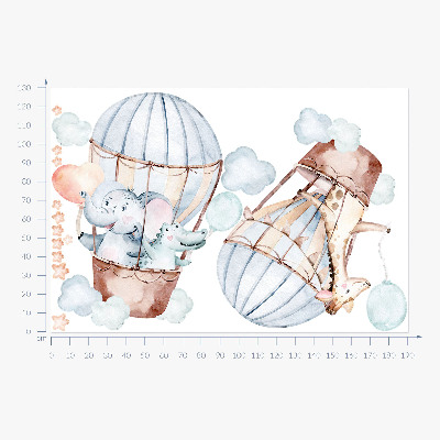 Muurstickers 130x190 Pastelballonnen met aquarelhangers