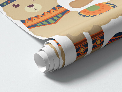 Muurstickers 130x157 Boho dieren pastel illustraties