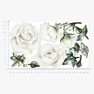 Muurstickers 130x223 Bloemmotieven in pastelkleurige aquarellen