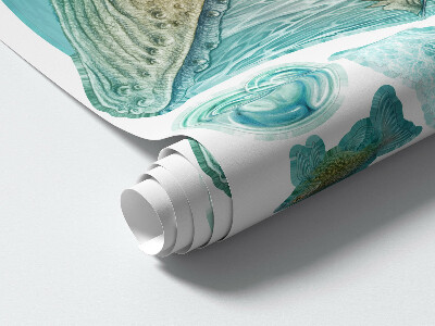 Muurstickers 130x153 Onderwaterkoninkrijk met een tekenfilmschip