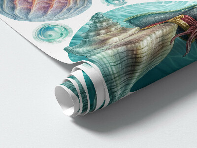 Muurstickers 130x134 Een onderwatersprookje met kwallen in pastelkleuren