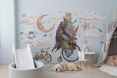 Muurstickers 130x166 De pastelkleurige dierenwereld in tekenfilmvorm