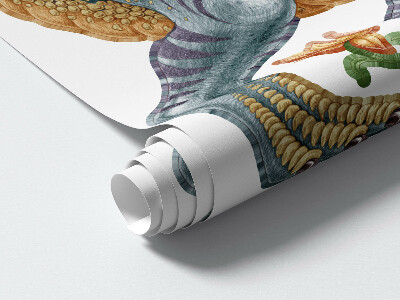 Muurstickers 130x193 Muzikale dinosaurussen in pastelkleuren