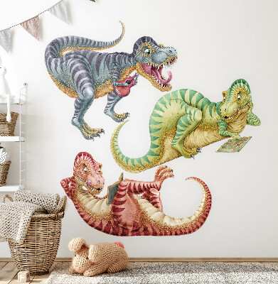 Muurstickers 130x197 Kleurrijke dinosaurussen in pastelstijl
