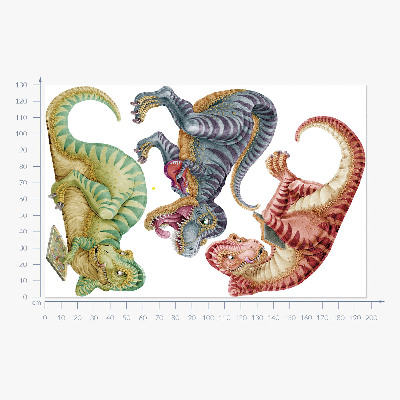 Muurstickers 130x197 Kleurrijke dinosaurussen in pastelstijl