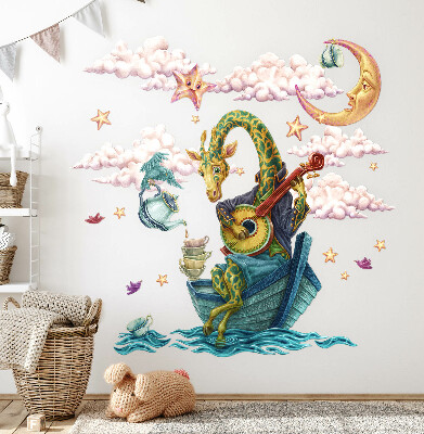 Muurstickers 60x82 Het dierenrijk in een tekenfilmversie